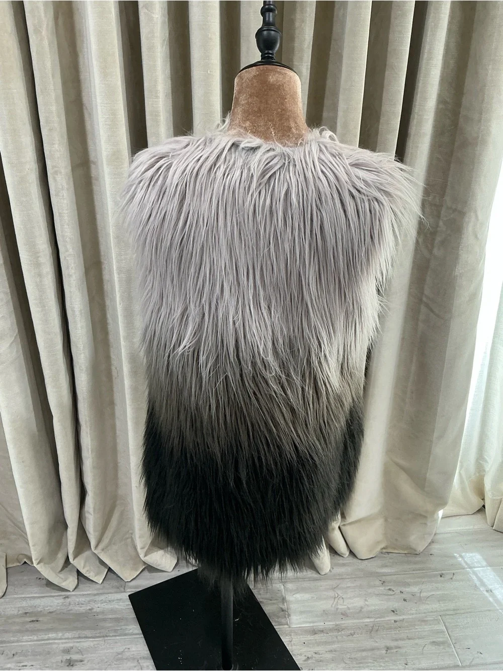 fluff Faux Fur Throw Pillow Cover in Light Gray